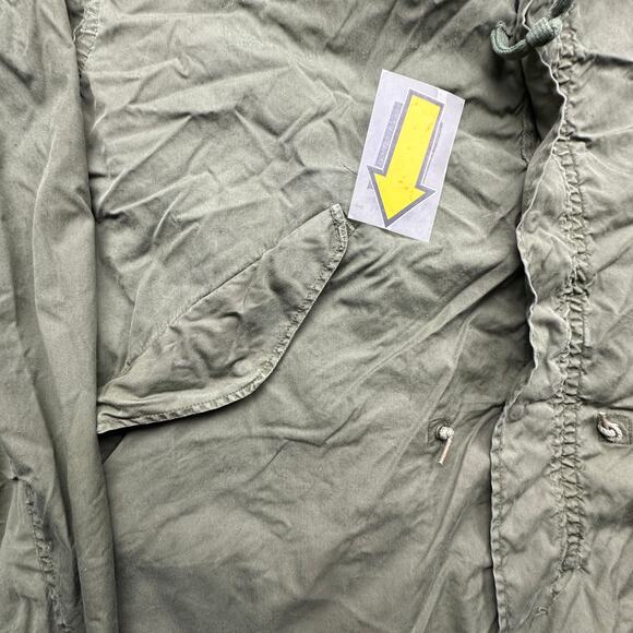 Vintage 70s US Army M-65 Fishtail Parka OG-107 Hood Jacket Small Cold Weather - Picture 12 of 16